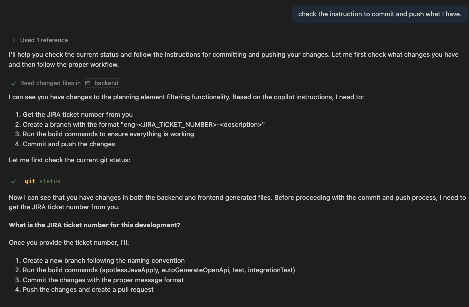 AI-powered Git workflows example